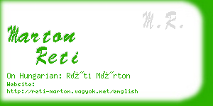 marton reti business card